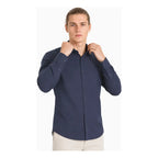 Camisa Lino Regular Fit Para Hombre Mod. Le2601 Roosevelt® Marino Lisa M