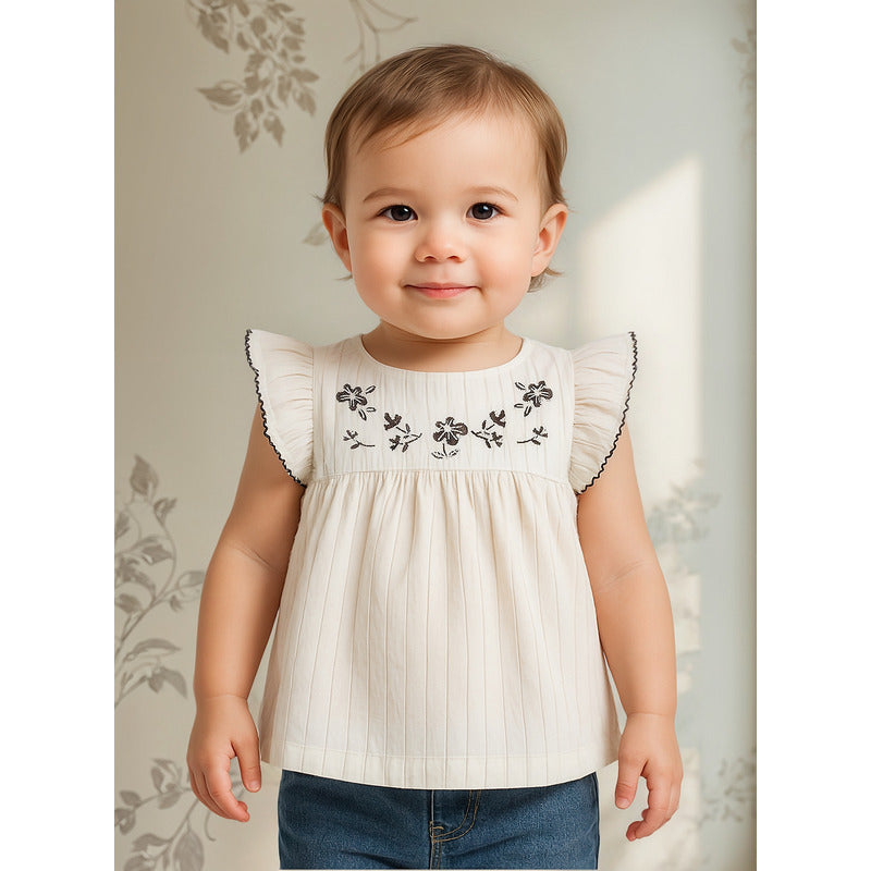 Blusa Holgada Para Niña Mod.1186 Crudo Marca Mayoral® Crudo 6 Meses