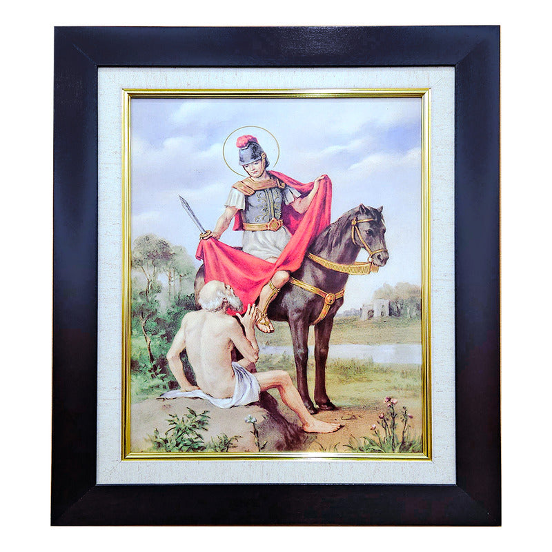 Cuadro Religioso San Martin 54cmx44cm Multicolor Negro