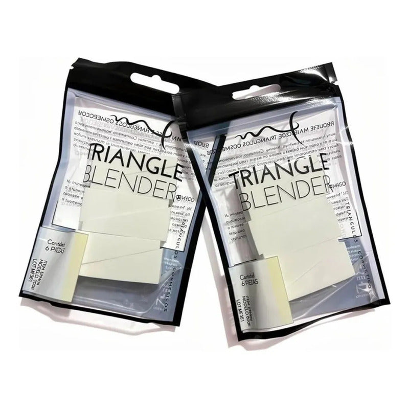 Esponjas Triangulares Para Maquillaje 6pz Marifer Cosmetics® Blanco Mini