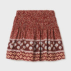 Falda Casual Ligera Par Aniña Mod.7932 Marca Mayoral® Granate Floreado 12 Años