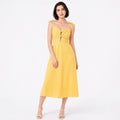 Vestido Largo Casual Para Mujer Mod.80075 Marca Stop® Amarillo Lisa M