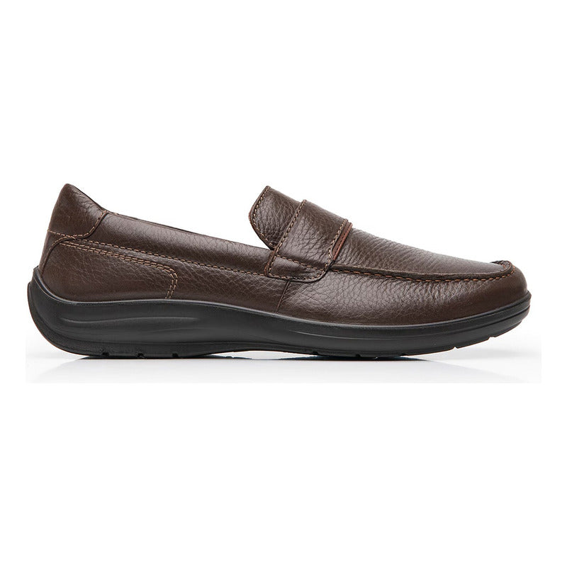 Zapato Mocasín Driver Para Caballero Mod.415907 Marca Flexi® Chocolate Lisa 26,5 Mx