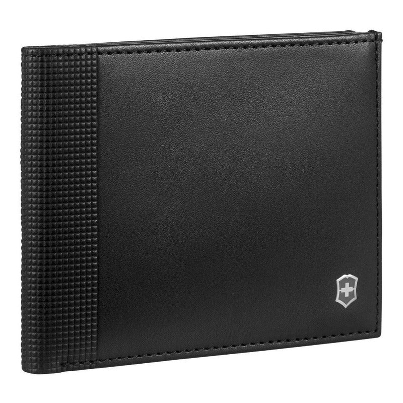 Victorinox Cartera De Piel Altius Alox Bi Fold, Negra Color Negro