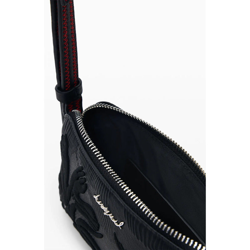 Monedero Bandolera Pequeño Mod. 26sayp14/2000 Desigual® Negro Floreado