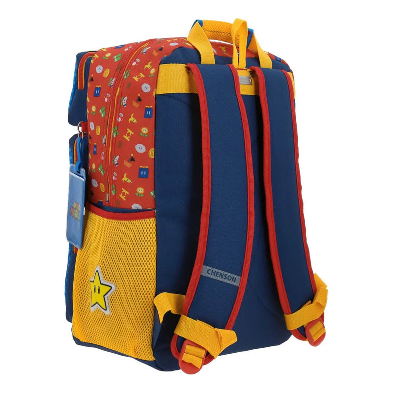Mochila Azul Extra Grande Bros Chenson Onder Diseño De La Tela Liso Multicolor Mario Bros