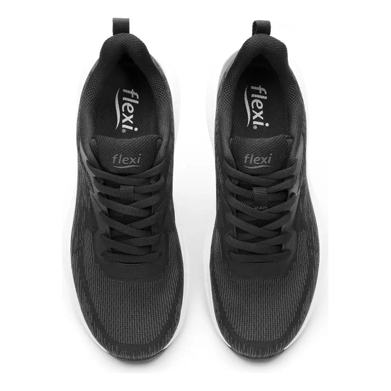 Tenis Tejido Para Mujer Con Gel Anti Shock 138803 Flexi® Negro Tejido 23 Mx