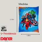 Cobertor Ligero Super Suave Matrimonial Diseños Providencia® Avengers 850 G Multicolor