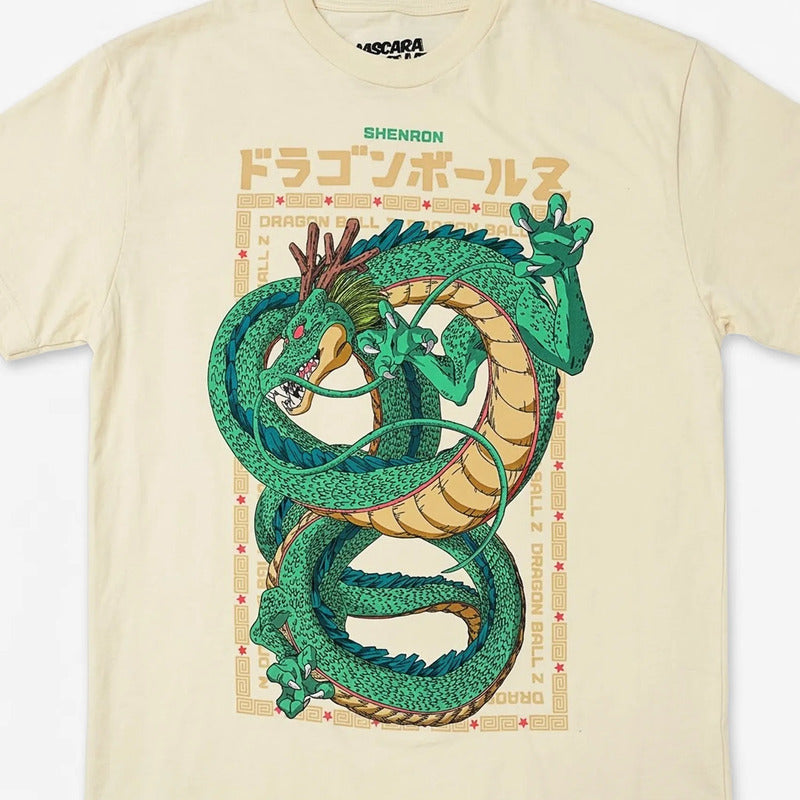 Playera Oversize Fit Hombre Dragon Ball Z Mascara De Latex® Beige Sheron G Lisa