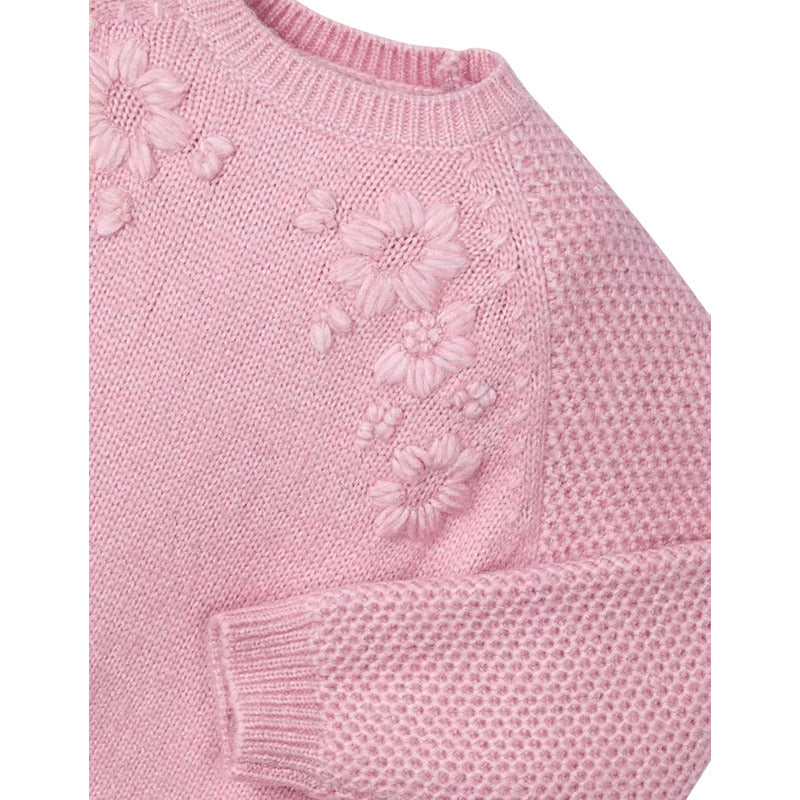 Sueter Tejido Para Niña Mod. 4354 Marca Mayoral® Rosa Claro Tejido 8