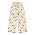 Conjunto Para Mujer Pantalón Palazzo+crop Top Marca Exotica® Beige Lunares M