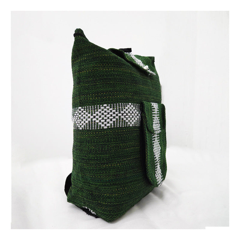 Mochila Artesanal Tejida Tipo Morral Con Bolsillo Frontal 10kg