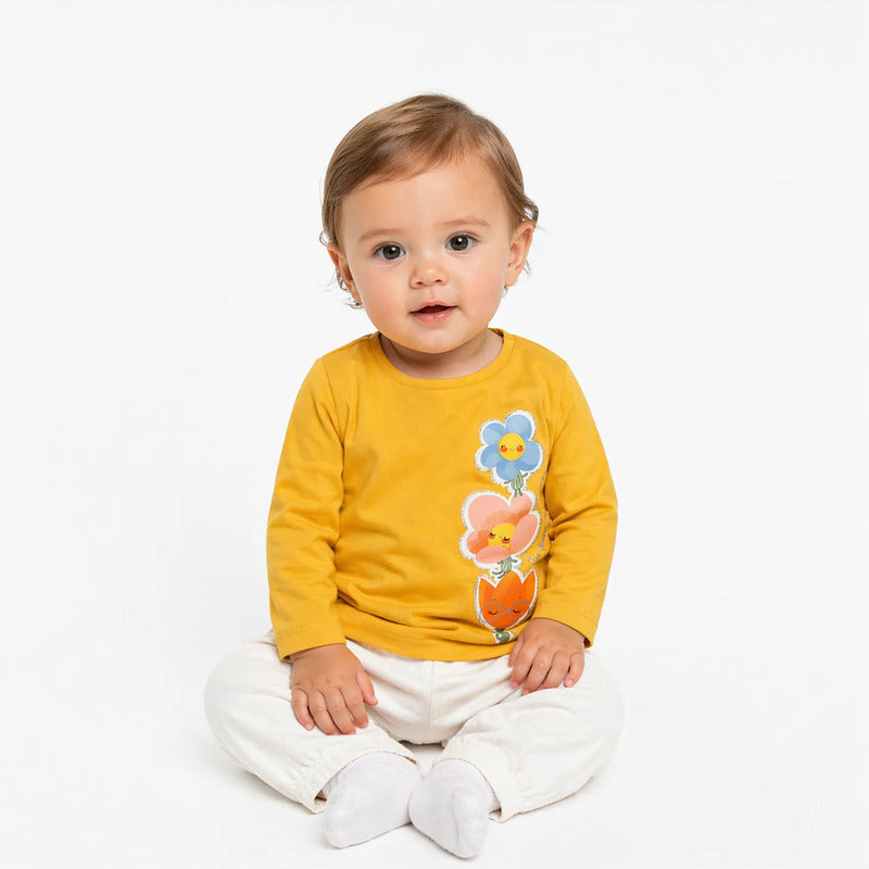 Blusa Cómoda Para Bebé Mod.2098 Marca Mayoral® Miel Lisa 6 Meses