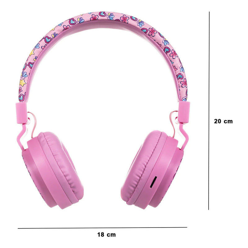 Audífonos Diadema Para Niños Bluetooth Marca Onix® Rosa