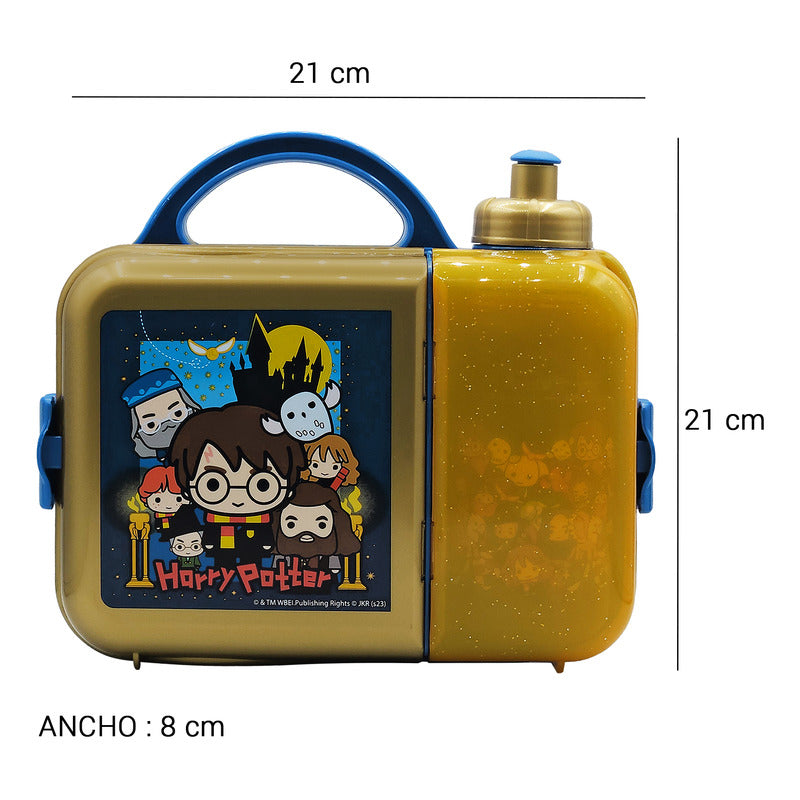 Lonchera Infantil De Plástico Con Botella Diseños Varios