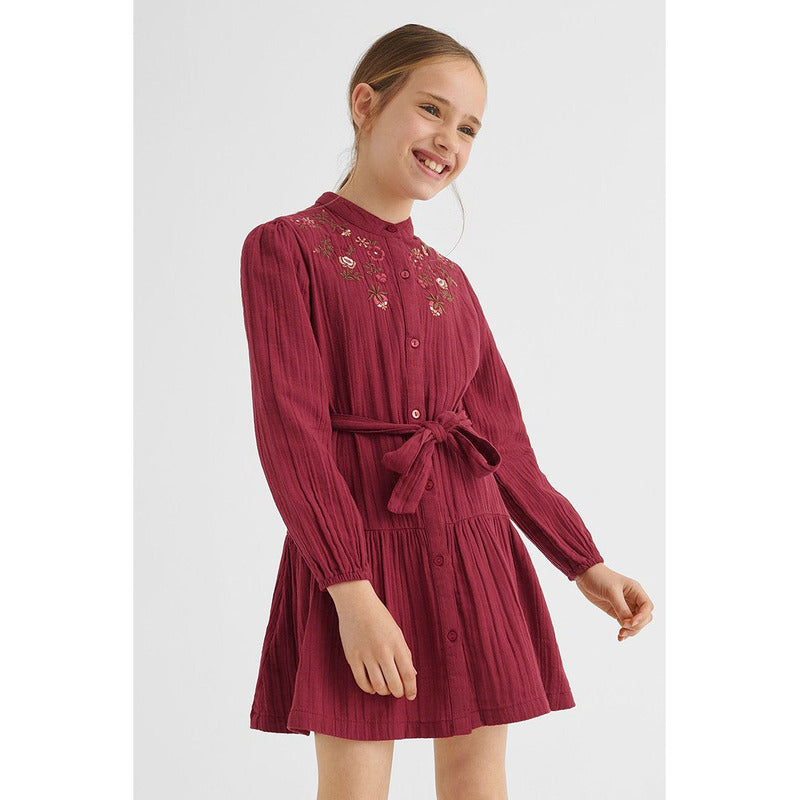 Vestido Cómodo Para Niña Mod.7941 Granate Marca Mayoral® Granate Liso 16 Años