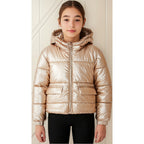 Chamarra Para Niña Reversible  Mod.7482 Marca Mayoral® Oro Rosado 16 Lisa