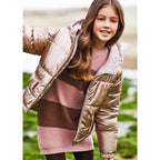 Chamarra Para Niña Reversible  Mod.7482 Marca Mayoral® Oro Rosado 16 Lisa
