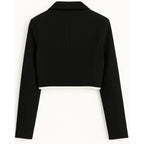 Blazer Casual Corto Para Dama Mod. Bj07377 Marca. Blashe® Negro Lisa L