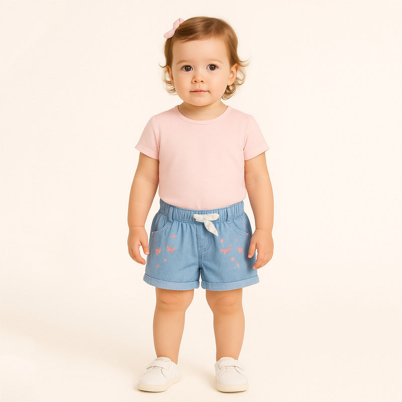 Short Con Bordado Para Bebe Mod.018-9000al Marca Losan®