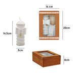 Set Para Bautizo Vela+concha+toalla+caja De Madera