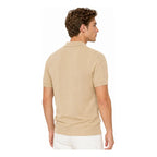 Playera Polo De Punto Para Hombre Mkhc0053 Marca Makn&co® Beige G Lisa
