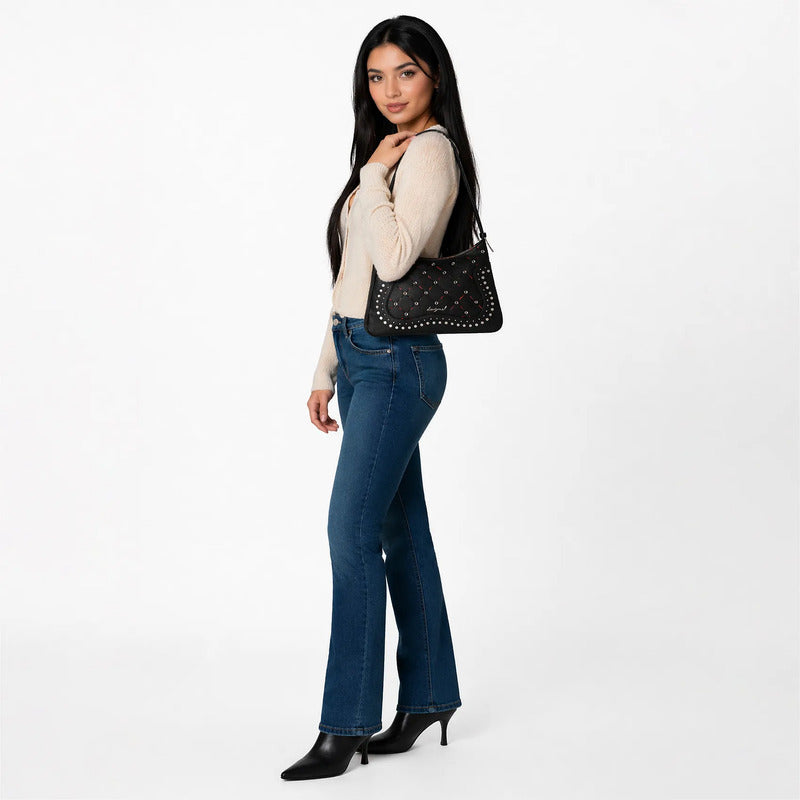 Bolso Efecto Piel Troquelado Mod. 25waxp38/2000 Desigual® Negro Troquelado Níquel