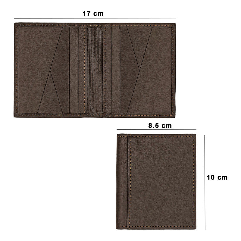 Tarjetero Doble De Piel Mod. Textura Marca Giron® Marrón Oscuro Textura