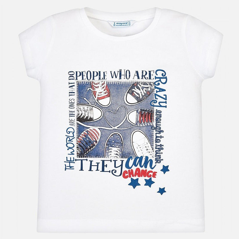 Blusa Casual Para Niña Mod.3015 Marca Mayoral® Blanco 4 Años