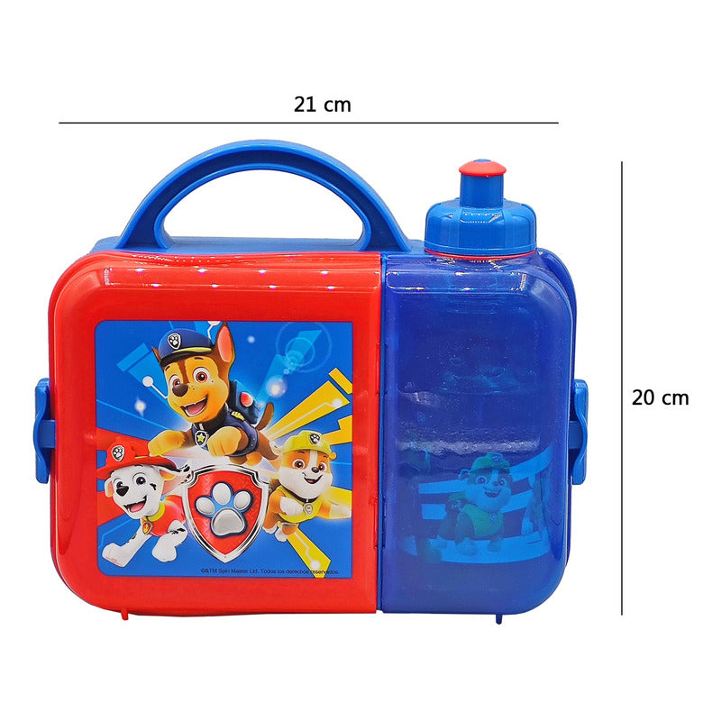 Lonchera Infantil De Plástico Con Botella Diseños Varios