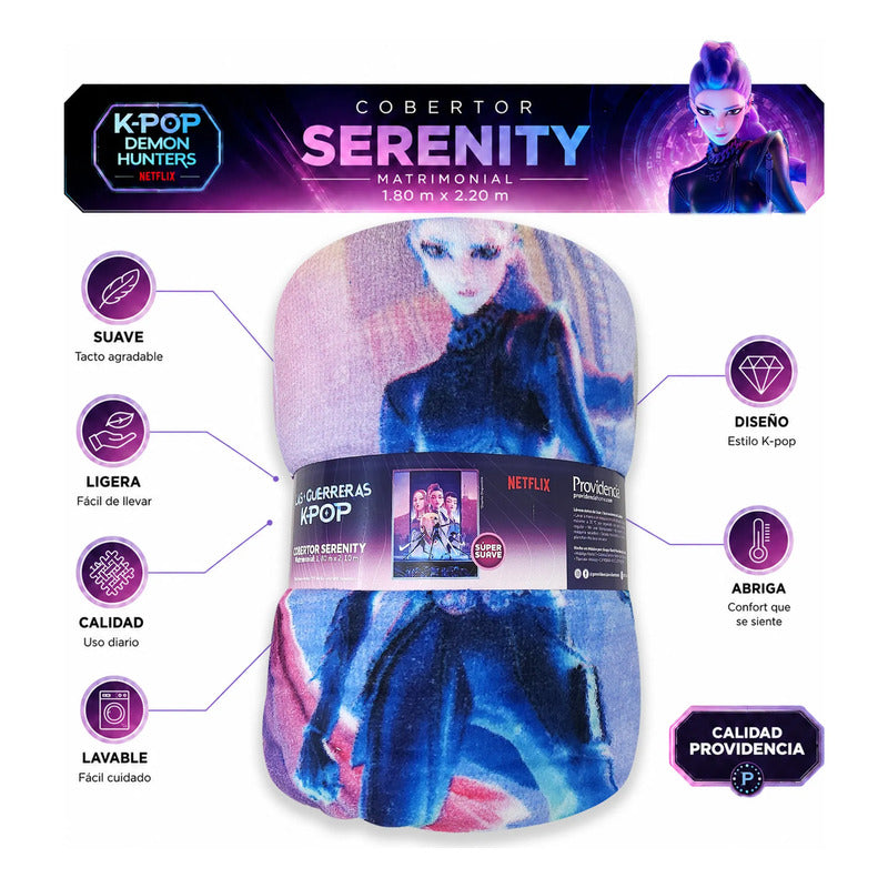 Cobertor Ligero Super Suave Matrimonial Diseños Providencia® Las Guerreras Del K-pop 850 G Multicolor
