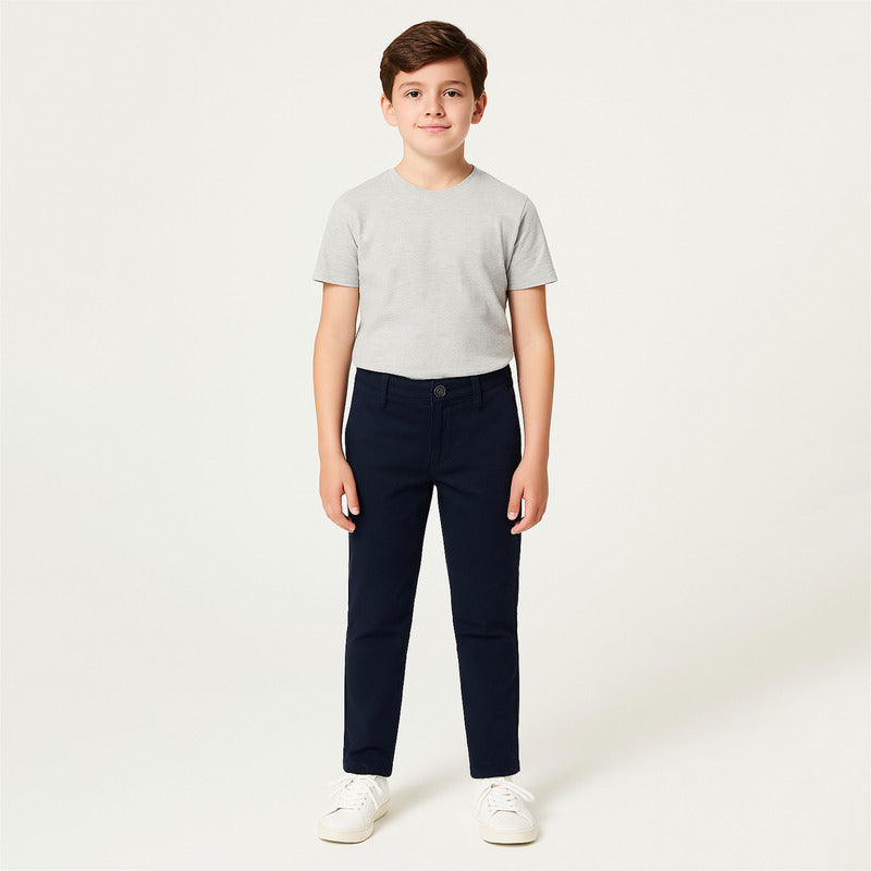 Pantalón Juvenil De Vestir Casual Mod.530 Marca Mayoral® Azul Marino Liso 18
