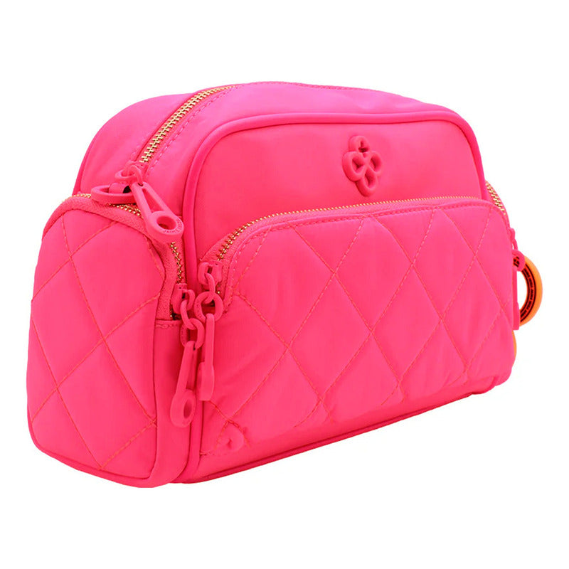 Bolso Crossbody Para Mujer Mod. Ji 2519 Jaime Ibiza® Rosa Neón Lisa Níquel Multicolor