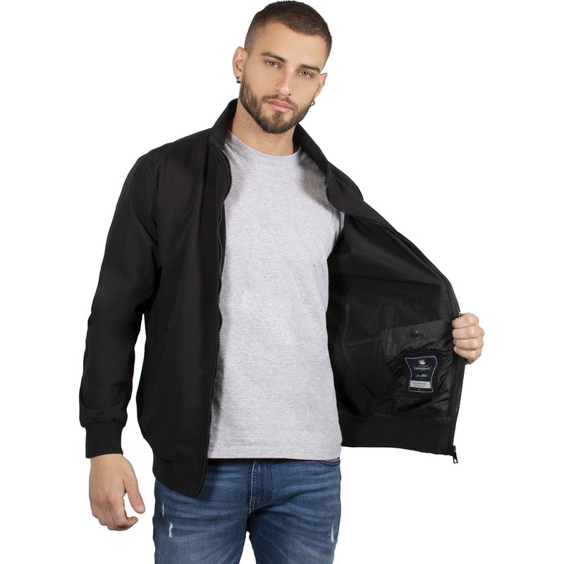 Chamarra Ligera Tipo Bomber Cw89-pol8728 Greenlander® Negro Xg Lisa