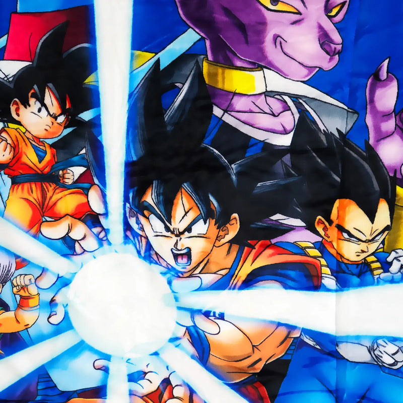Cobertor Borrega Individual 1.50m X 2.00m Marca Providencia® Dragon Ball Z 1 Kg Multicolor