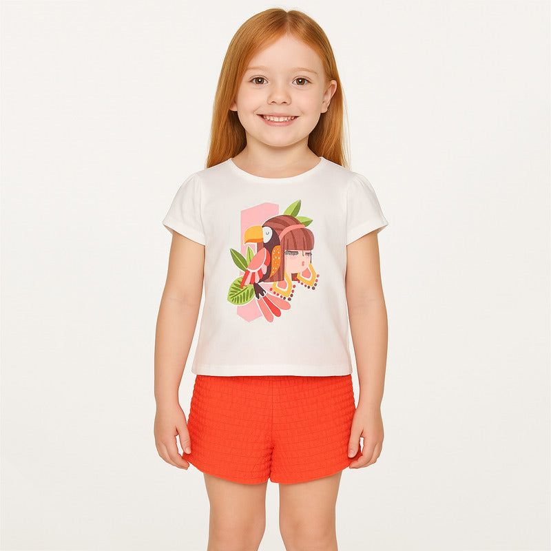 Conjunto Short+blusa Para Niña Mod.3211 Marca Mayoral® Multicolor 3 Años