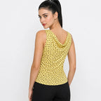 Blusa Cuello Drapeado Cruzado Para Mujer 4403 Marca Exotica® Amarillo Lunares Ch