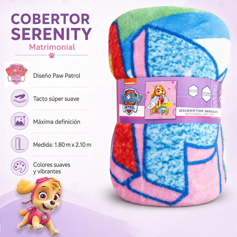 Cobertor Ligero Super Suave Matrimonial Diseños Providencia® Skye Paw Patrol 850 G Multicolor