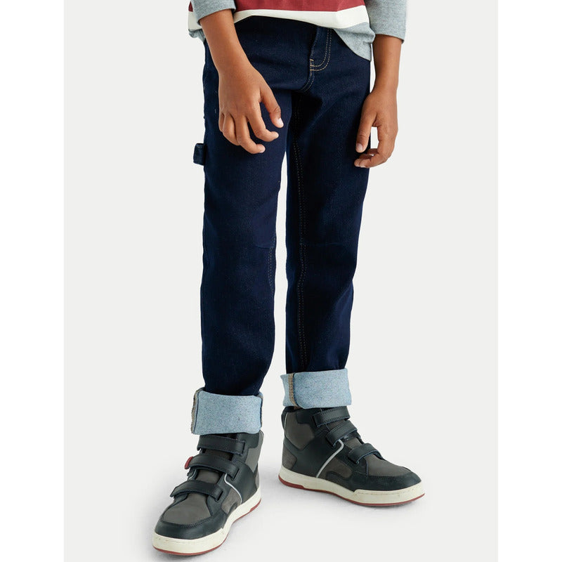 Pantalón Casual Para Niño Mod.7532 Dark Marca Mayoral® Dark Indigo Liso 12 Años