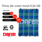 Cobija Mexicana Tilma De Color Mod.fl 2x1.50m Económica Cuadros 1.1 Kg Morado