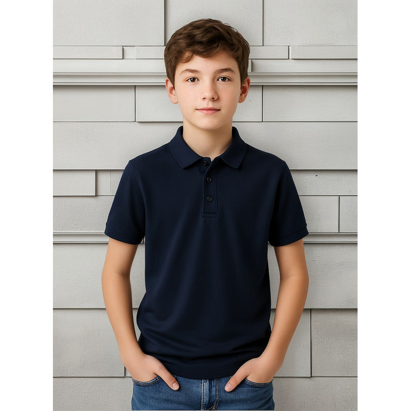 Camisa Polo Casual Para Niño Mod.890 Mayoral® Azul Marino Lisa 18