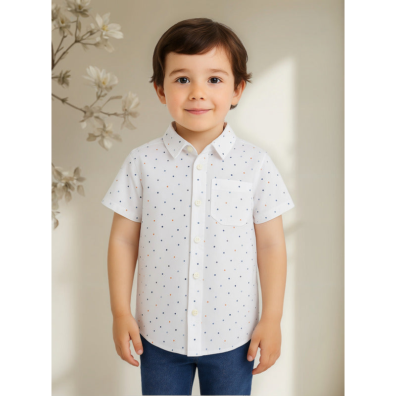 Camisa Para Niño Mod.3163 Marca Mayoral® Blanco Puntos 3