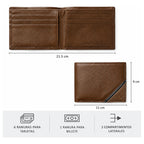 Billetera Para Hombre Bifold Mod.000tb-0029 Marca Dockers® Marrón Oscuro Liso