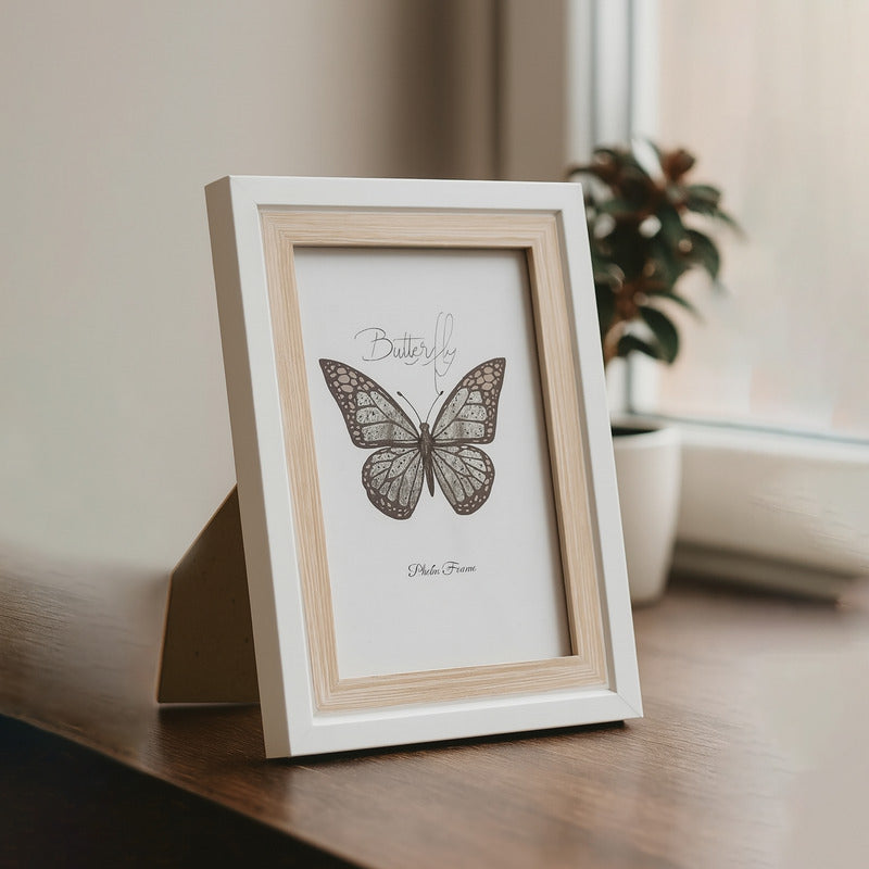 Portarretrato Con Marco Plástico-vidrio Para Mesa