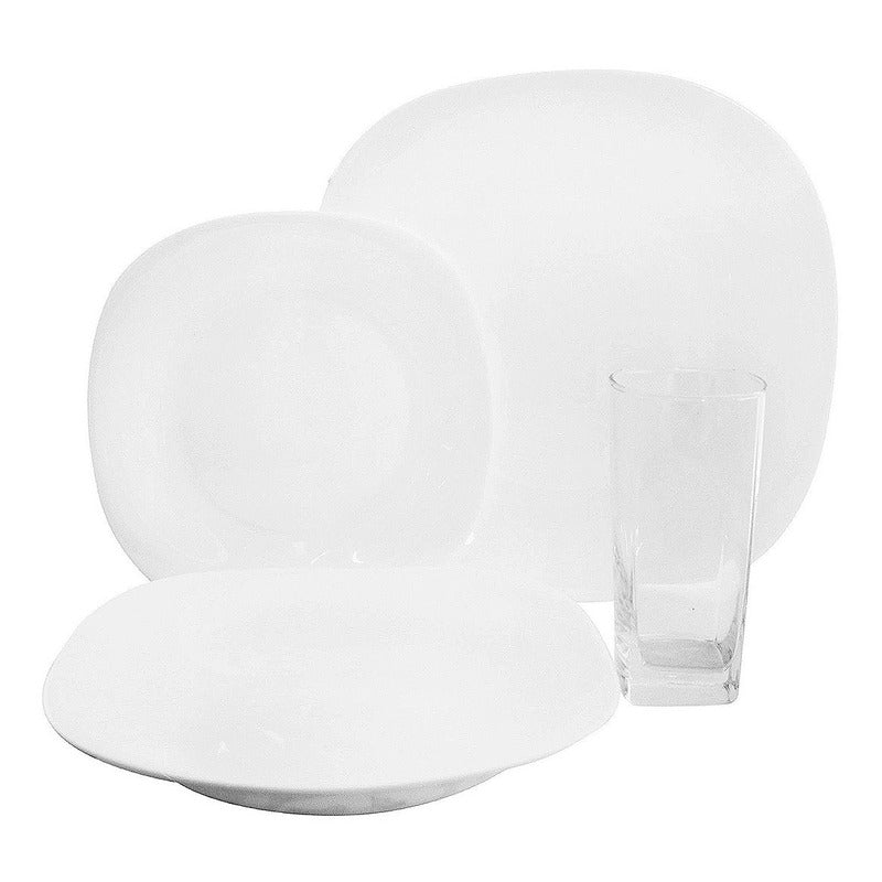 Vajilla Bormioli® Rocco Parma Vidrio Opal 16pz Blanco Portapalillos