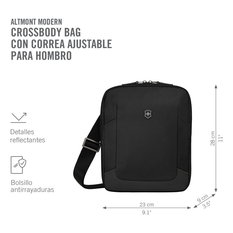 Victorinox Bolso Altmont Modern Crossbody Bag,negro Negro Lisa Negro Liso Níquel