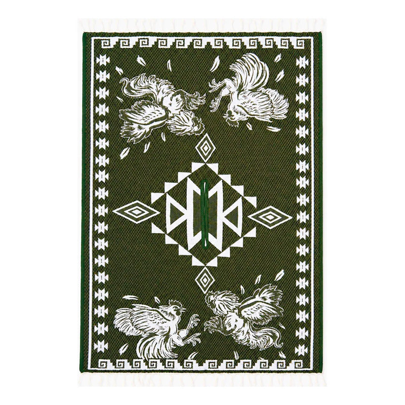Jorongo Gaban Artesanal Mexicano Colores Gallos Verde Musgo Gallos Xg