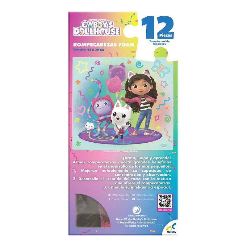 Rompecabezas Foam Infantil Gabby´s Dollhouse 12 Piezas 3+ Universal