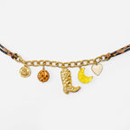 Collar Animal Print Con Dijes Para Mujer Bisutería Fina Multicolor