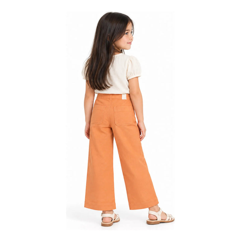 Pantalón Largo Ancho Para Niña Mod.3587 Marca Mayoral® Melocoton Lisa 9 Años
